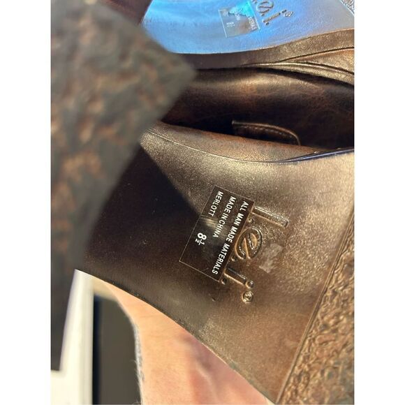 LEI vintage 90s y2k chunky brown platform Oxford shoes heels 8.5 - Picture 6 of 7